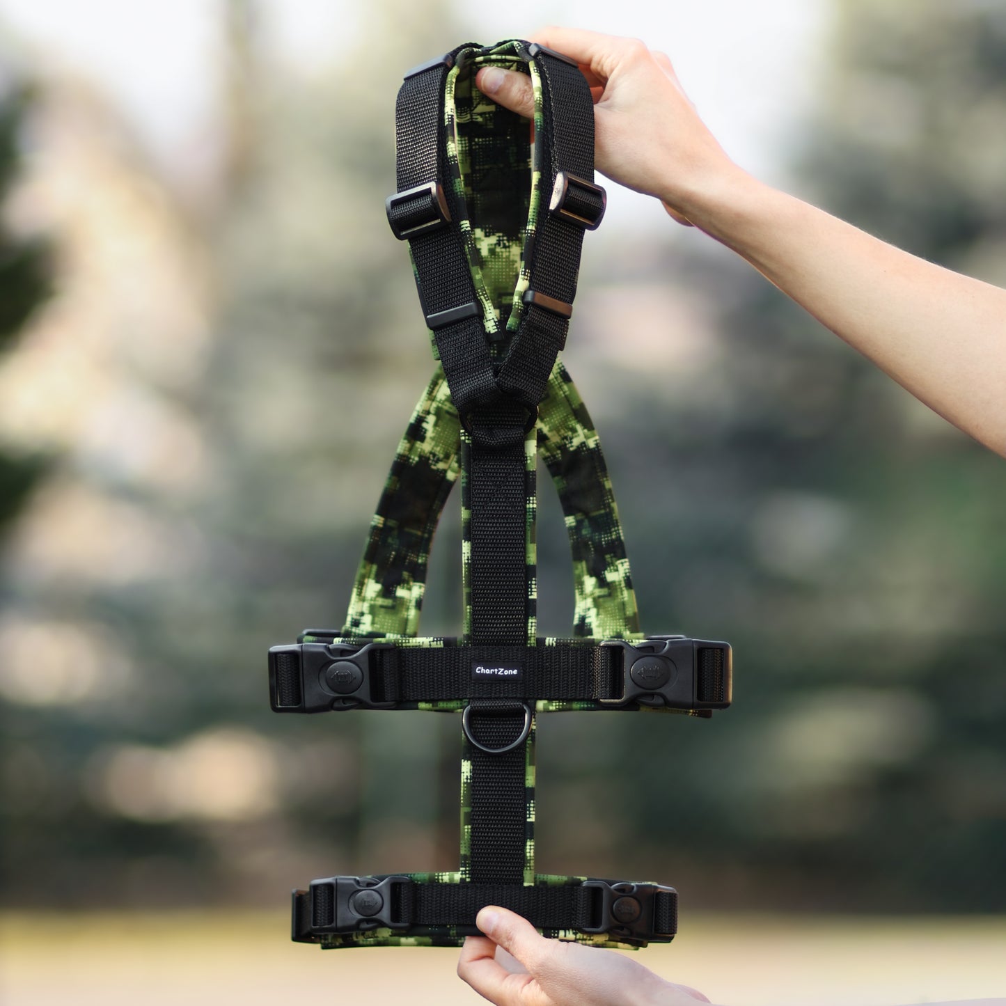 Escape-Proof Greyhound Harness "Forest Moss"