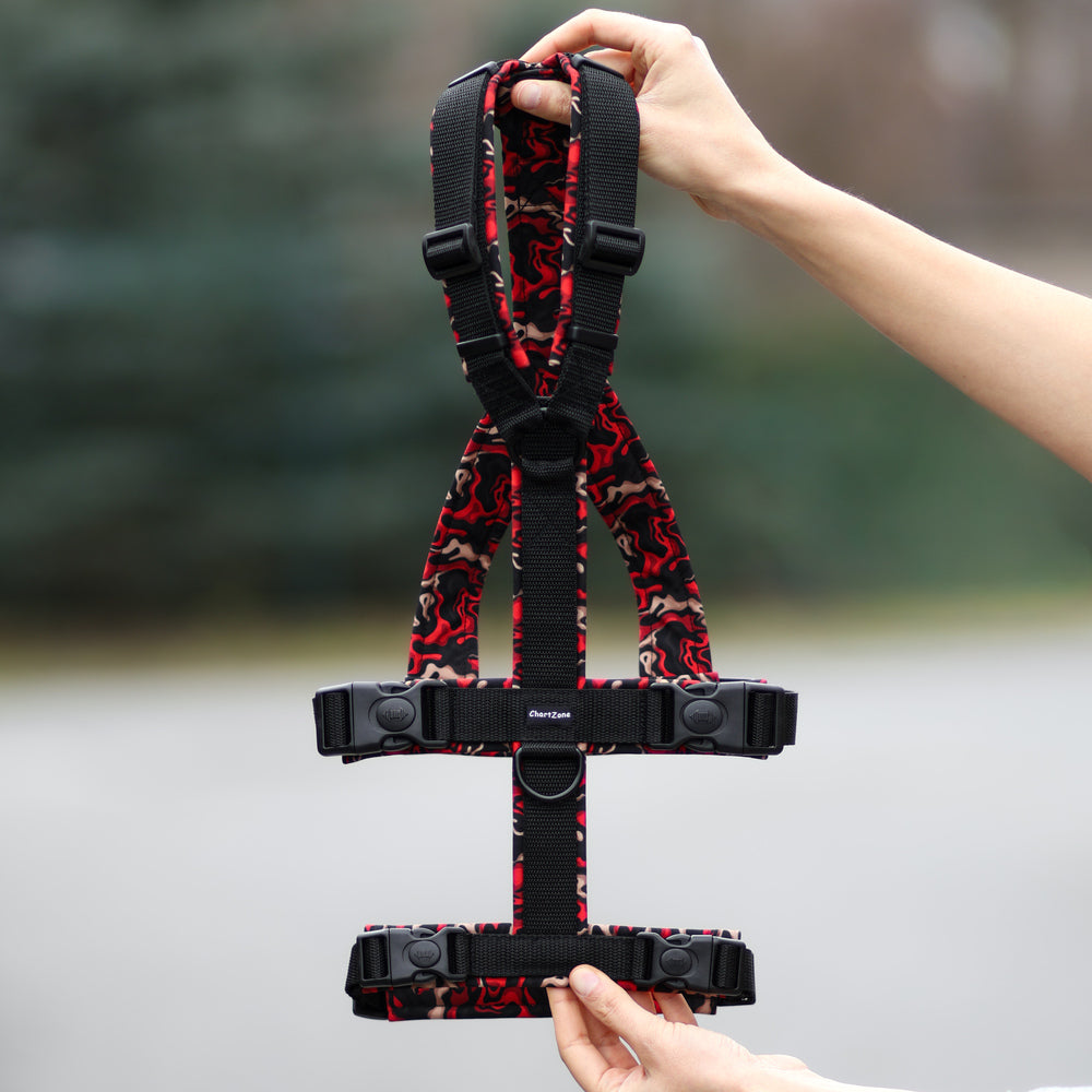 Escape-Proof Greyhound Harness "Lava"